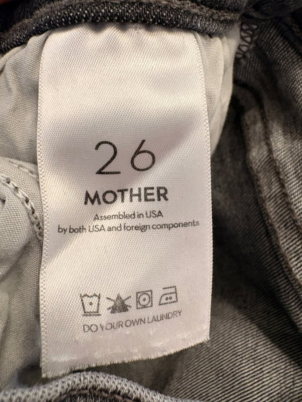 Mother Denim Black Wash The Mid Rise Dazzler Straight Leg Cropped Jeans Size 26 - Picture 11 of 12